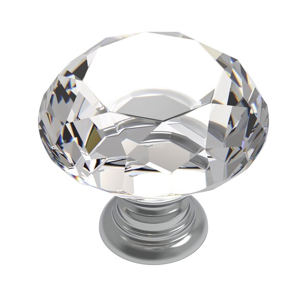 Heritage Designs Traditional Glass Knob 114 Inch Diameter Glass Chrome Finish, 10PK R079496CHX10B - main